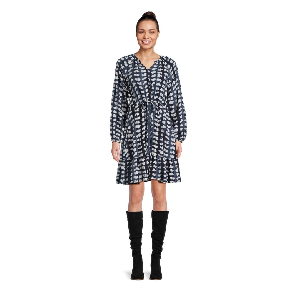 Time and Tru Woman’s Drawstring Mini Dress w/ Long Sleeves